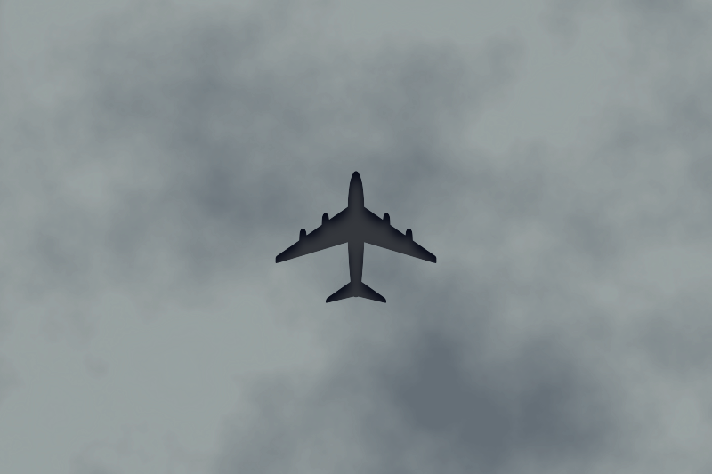 black airplane