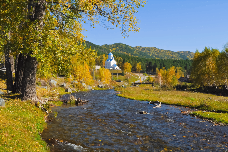 Orthodox Church In A Picturesque Landscape