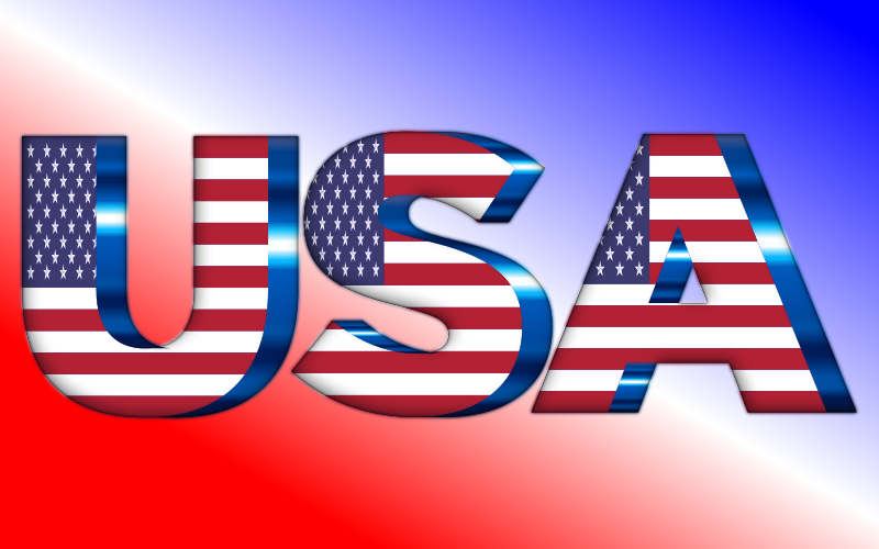 USA Flag Typography