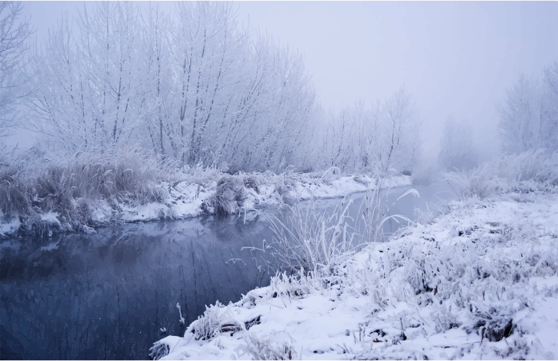 Winter River Scene