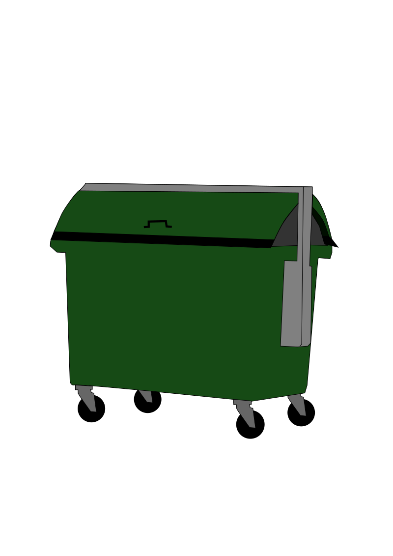 rolling trash can clipart