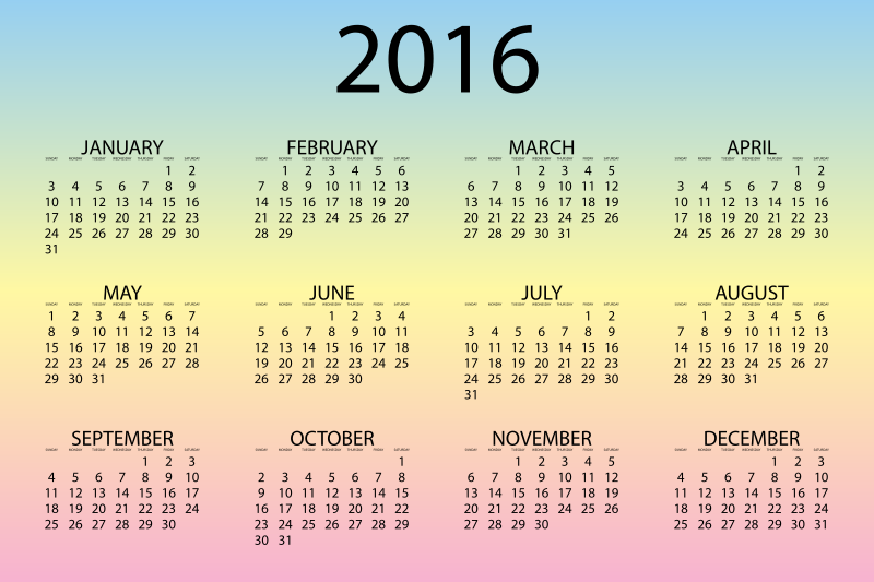 16 Calendar Pastel Openclipart