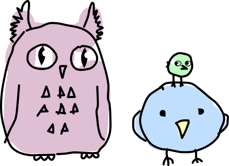 Owl and a birds