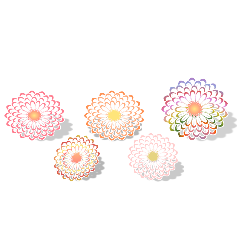 Flowers with shadow - Openclipart