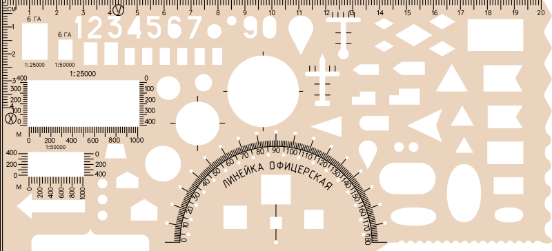 Map marking stencil