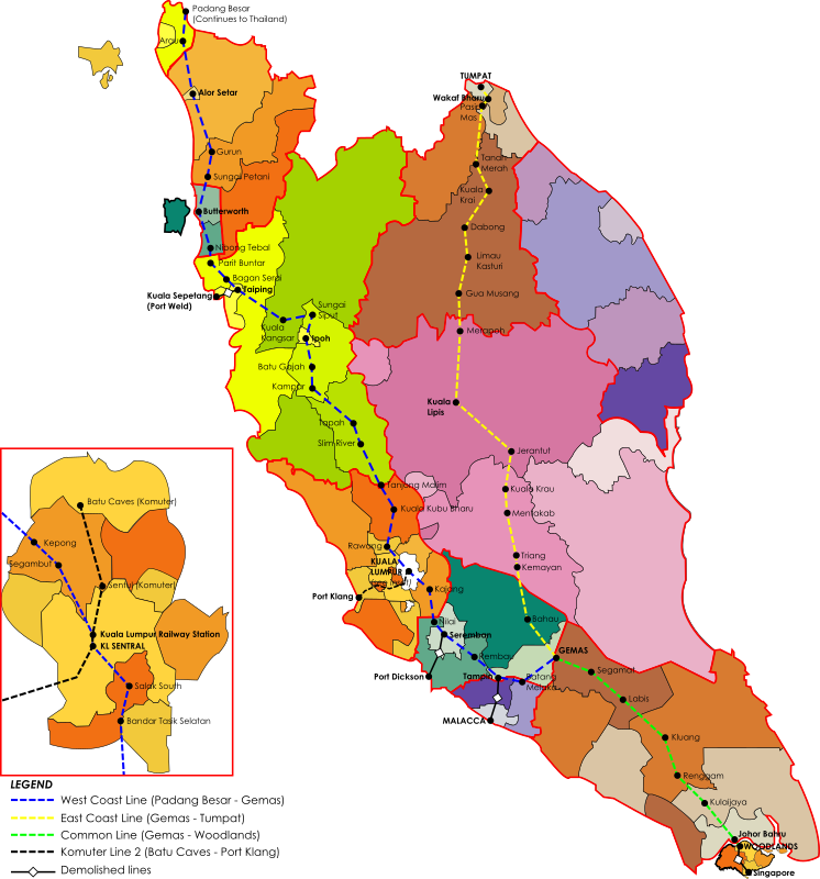 Malaysia Railway Map