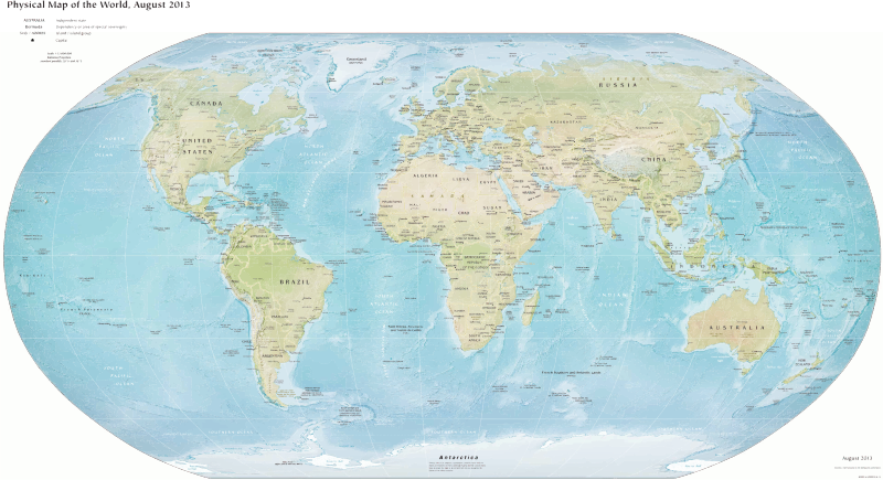 Physical Map Of The World