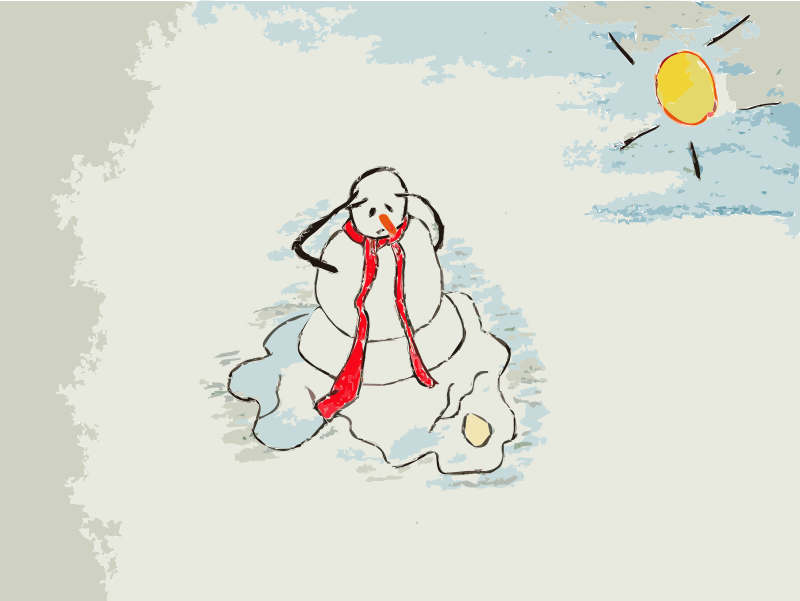 Melting Snowman: Daily Sketch 25 - Openclipart