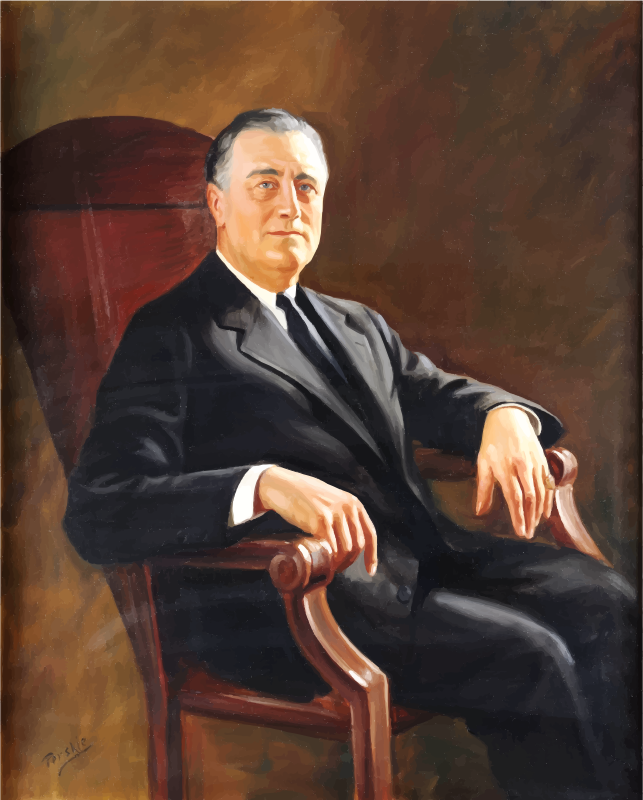 FDR (Franklin Delano Roosevelt) Portrait Painting Openclipart