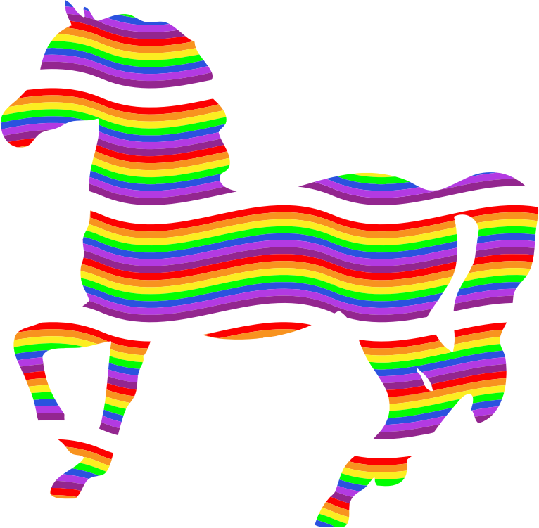 Colorful Rainbow Horse