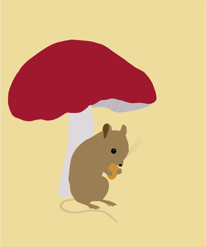 Field Mouse Under Toadstool