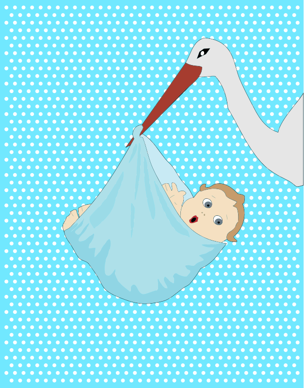 Baby Boy And Stork