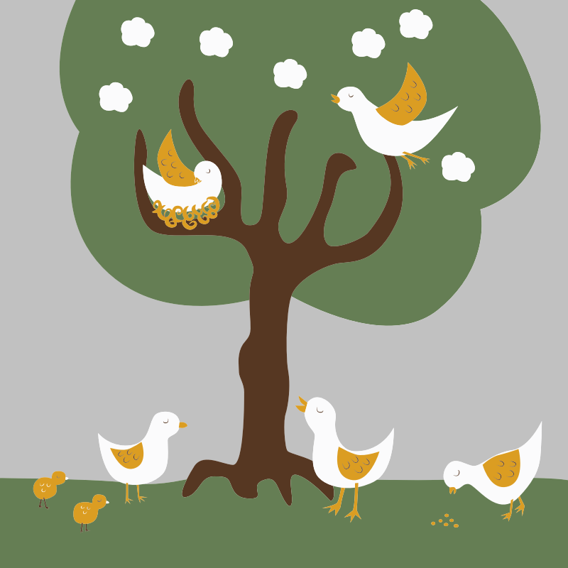 Birds In A Tree