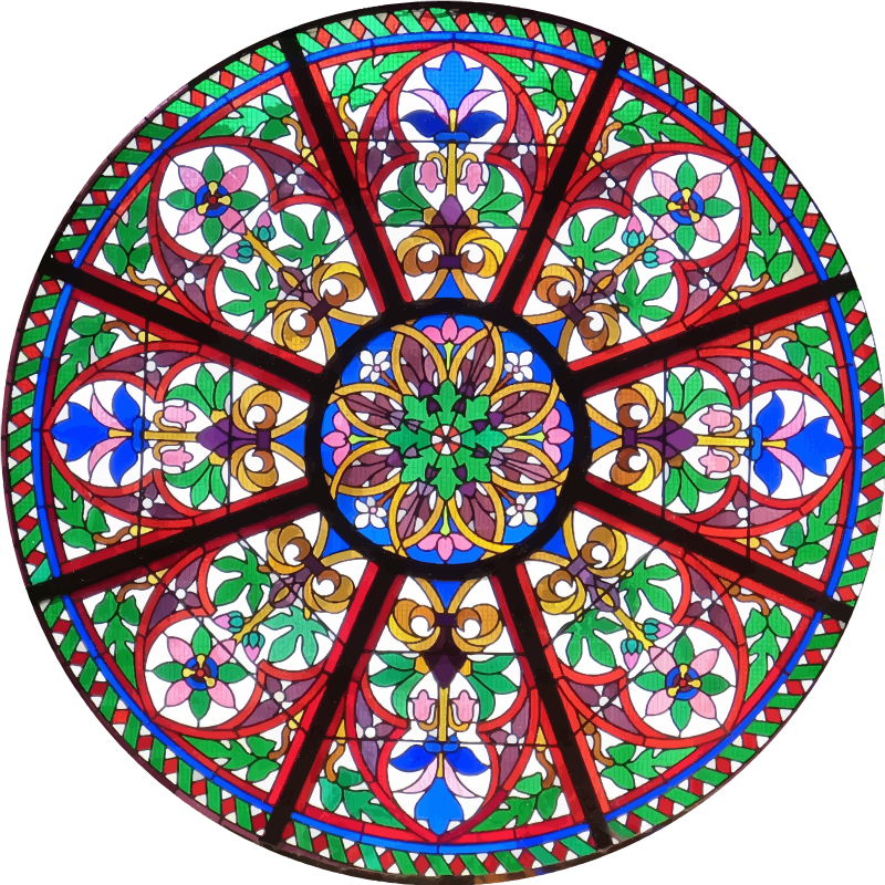 Circular Church Stained Glass Window