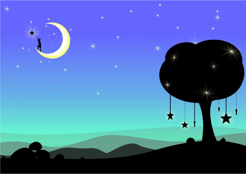 Boy On The Moon - Openclipart