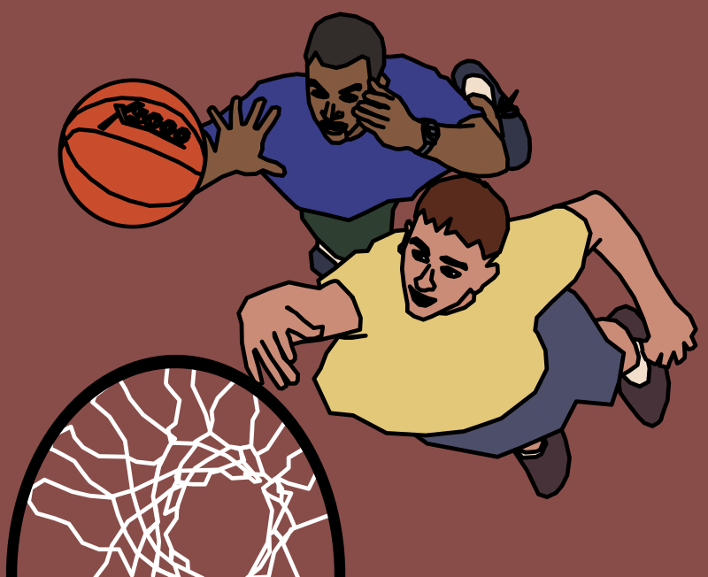 Two Guys Play Basketball