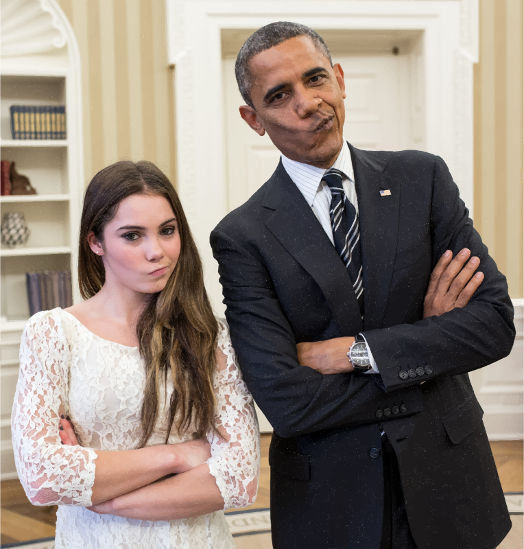 Barack Obama With Artistic Gymnastic McKayla Maroney