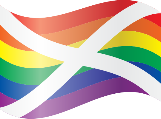 Waving Rainbow Saltire