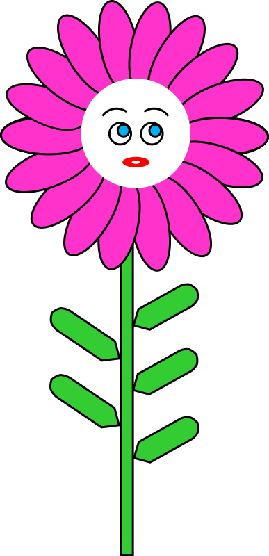 Magenta Flower with Face