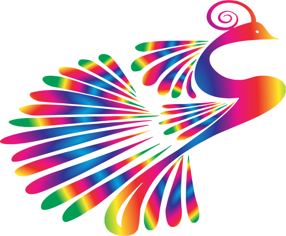 Stylized Peacock Colorful 2