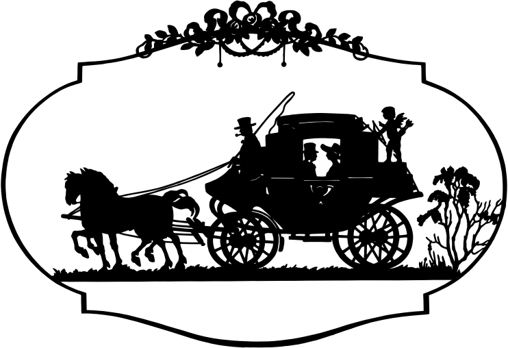 Vintage Horse And Carriage Silhouette