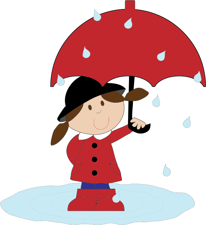 Cartoon Girl In The Rain