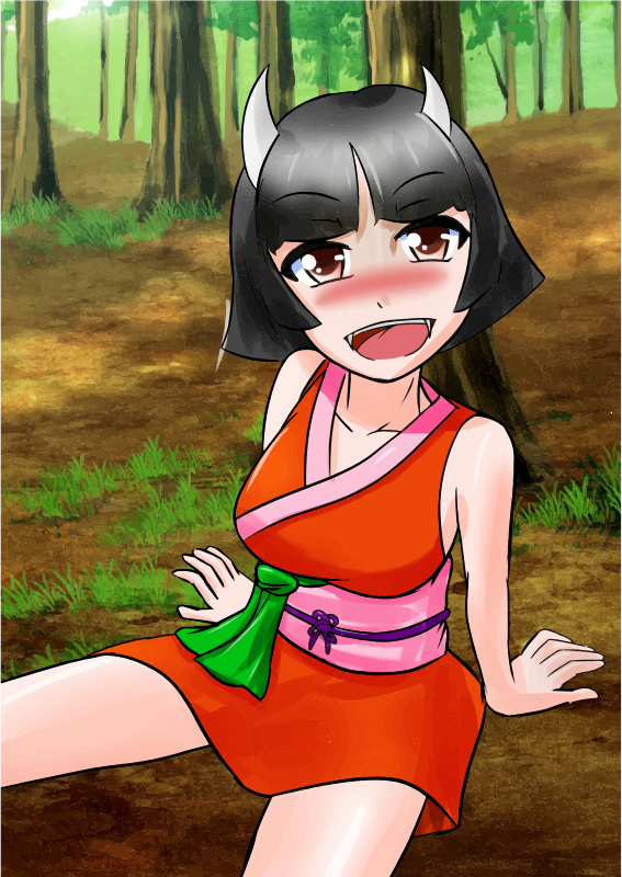 Brunette Anime Girl In The Forest Fuwadera Shinkuro