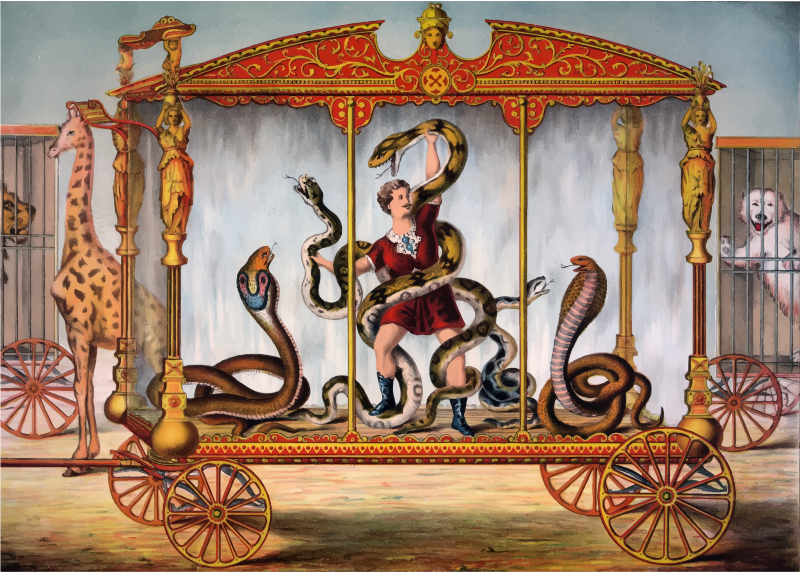 Vintage Circus Snake Handler