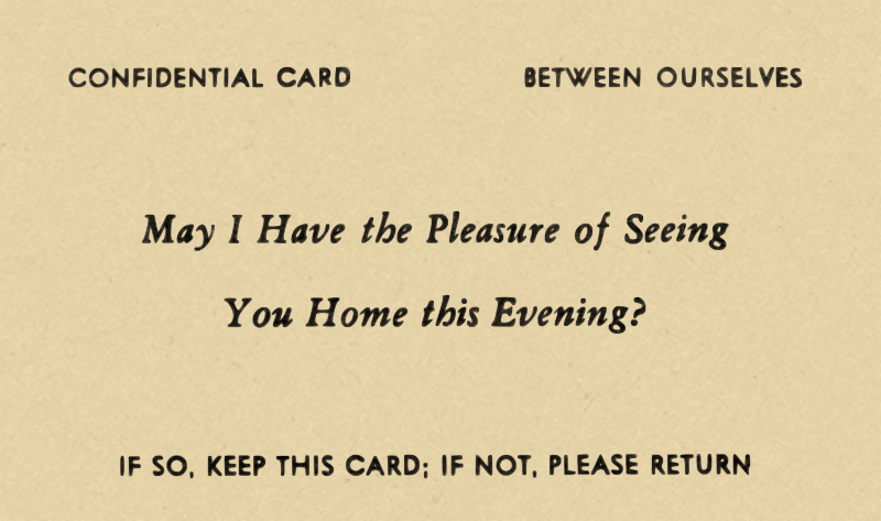 Confidential Card - Between Ourselves