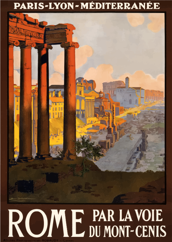 Vintage Travel Poster Rome Italy 1920