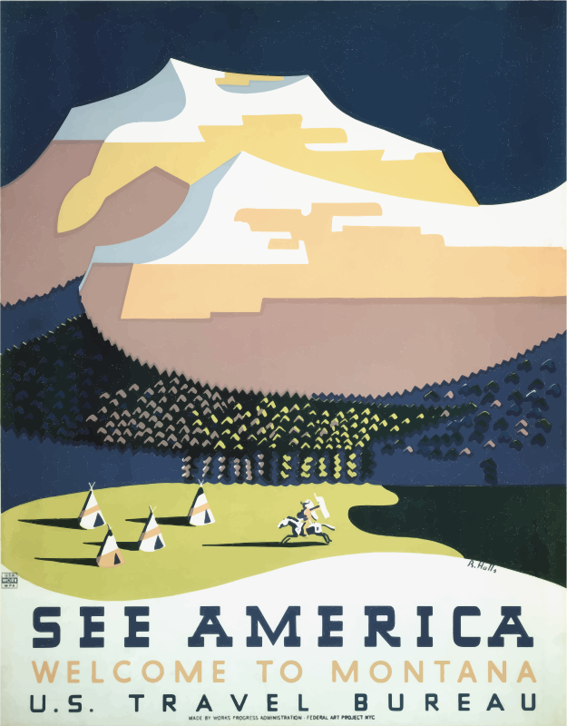 Vintage Travel Poster Montana America USA 2