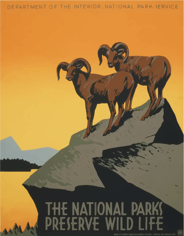 Vintage Travel Poster National Parks America USA