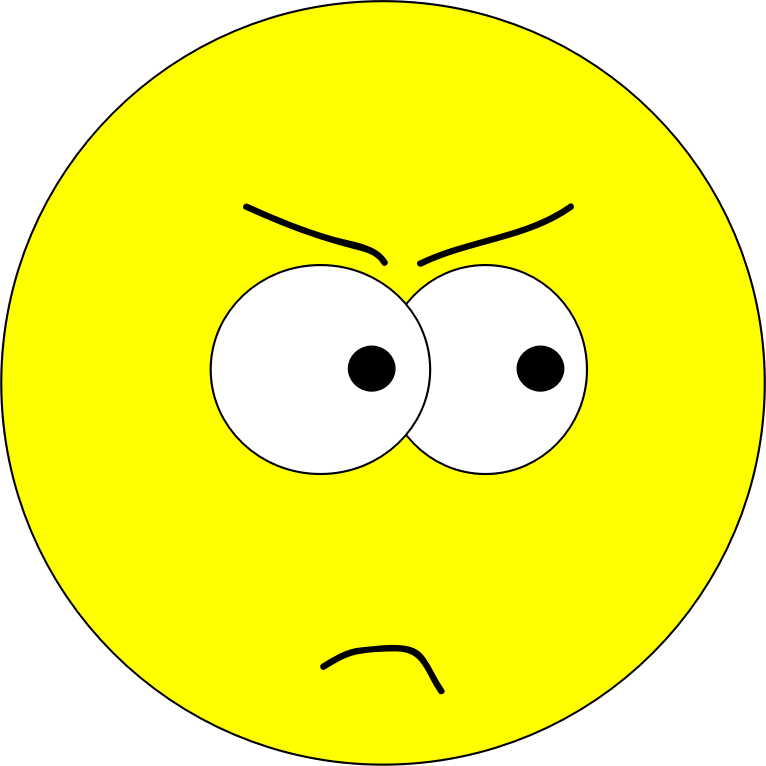 Yellow Face - Angry - Openclipart