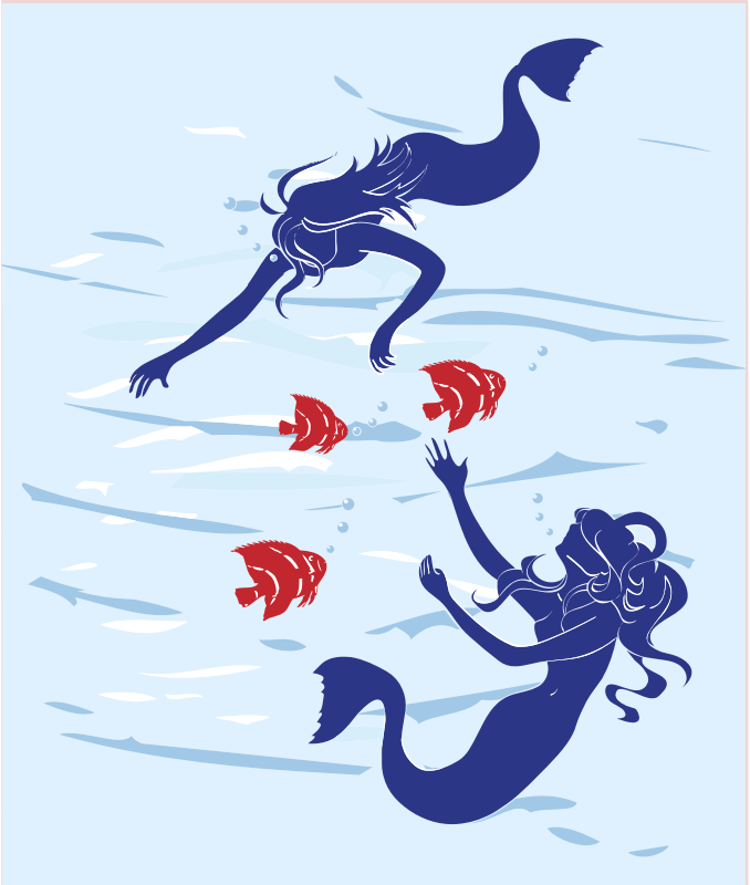 Mermaid In Trouble - Openclipart