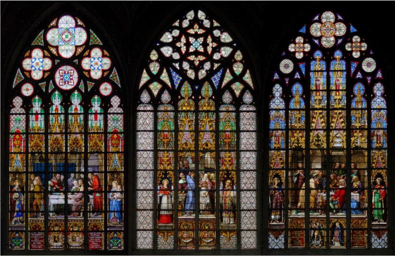 Stained Glass Windows Cathedral Of Saints Michel et Gudule Brussels