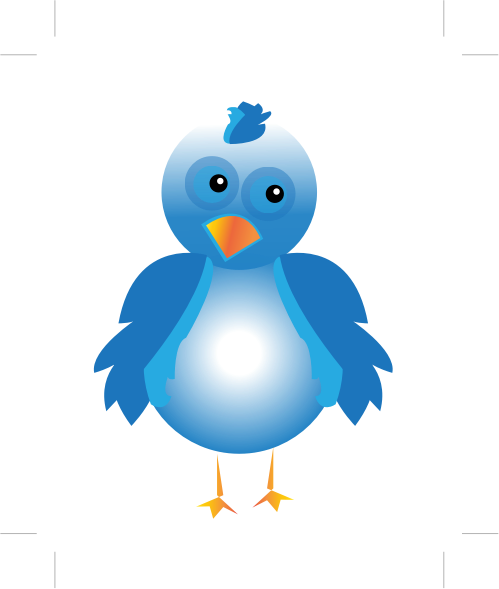 Blue bird cartoon style