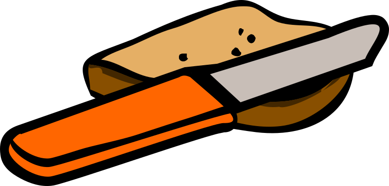 knife and piece of bread