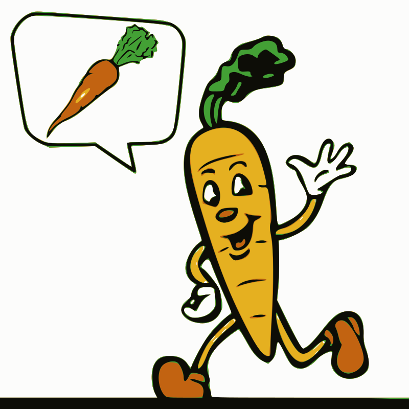 Carrot with speech bubble