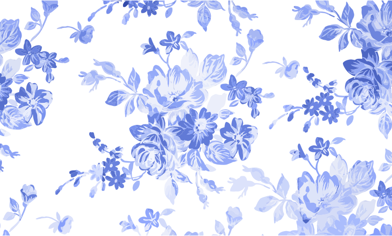 Blue Floral Watercolor Background