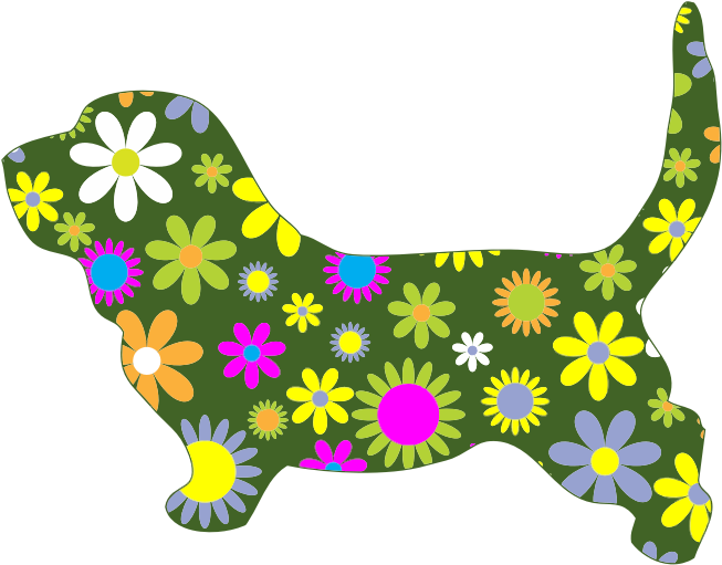 Retro Floral Dog