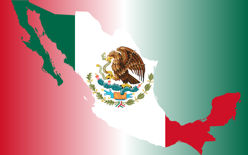 Mexico Flag Map With Background