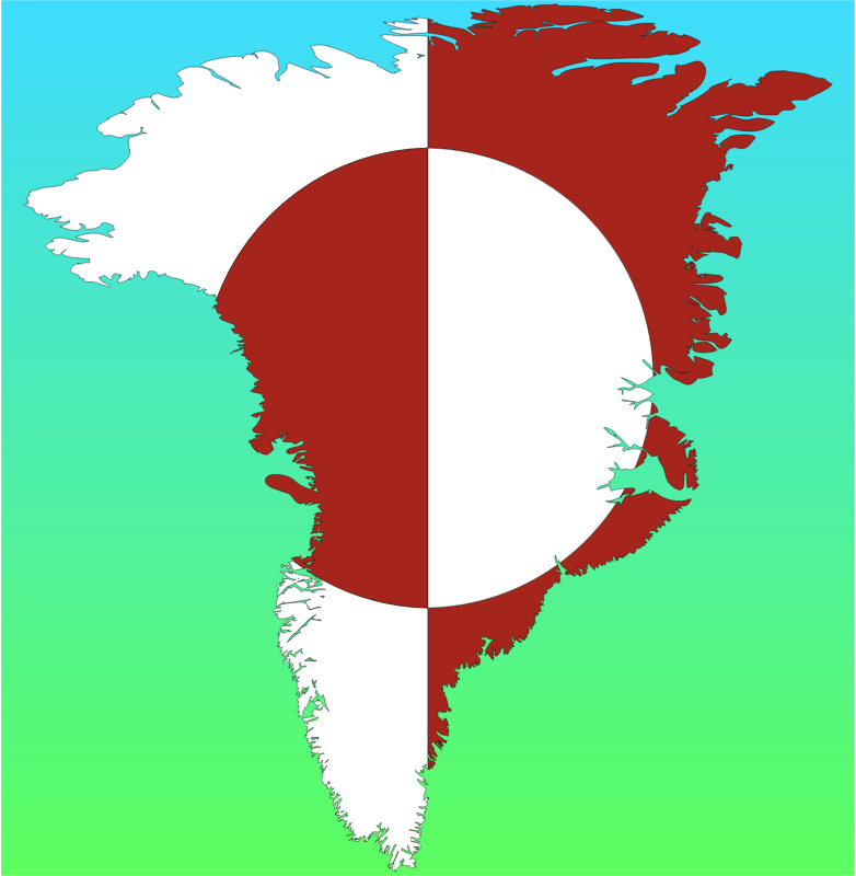 Greenland Map Flag With Background