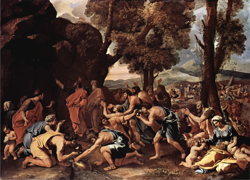 The Striking Of The Rock Nicolas Poussin