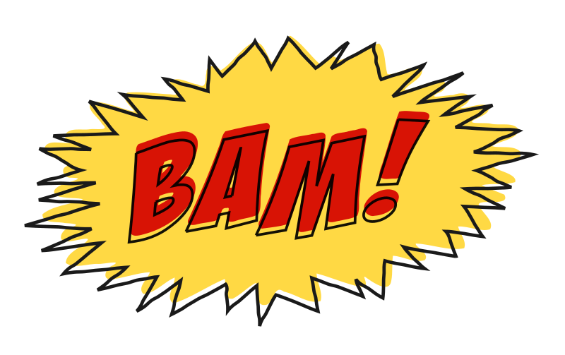 Bam comic book sound effect no background