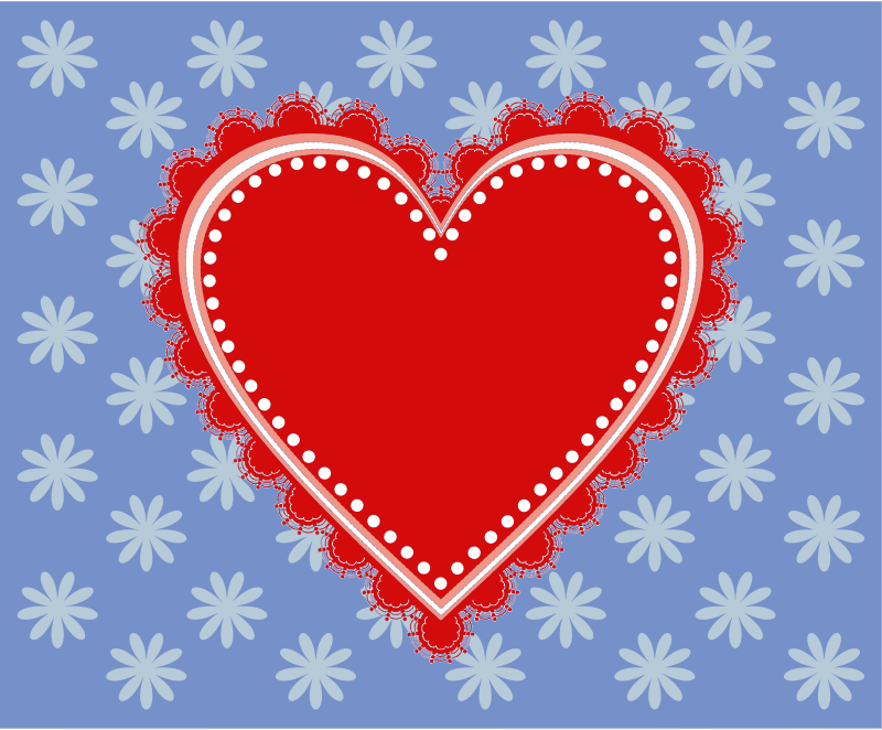 Decorative Heart With Floral Background