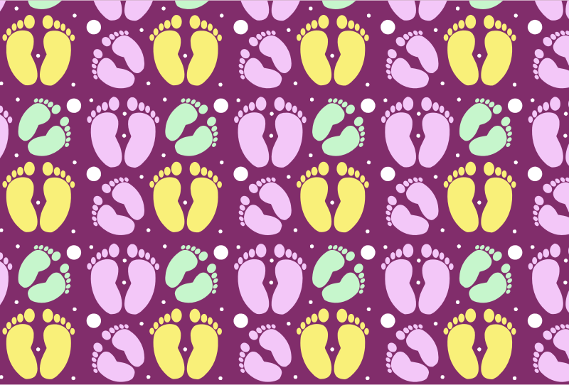 Adult And Child Colorful Feet Pattern