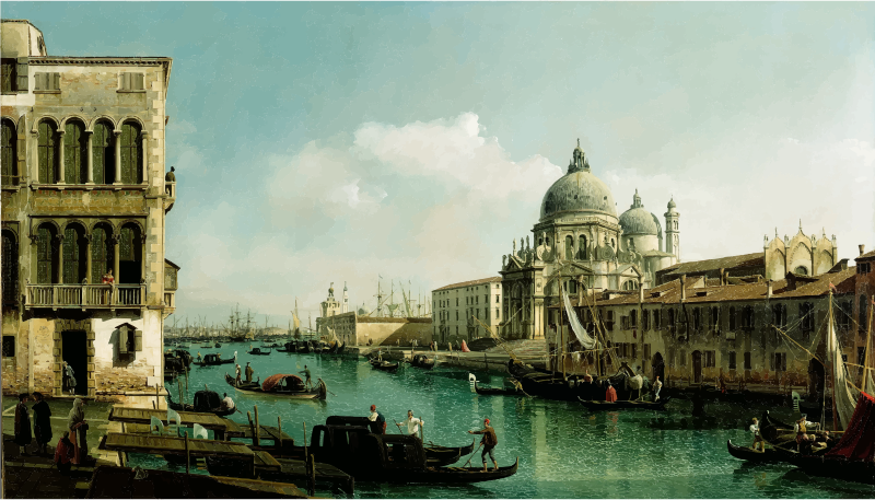 View of the Grand Canal and the Dogana By Bernardo Bellotto