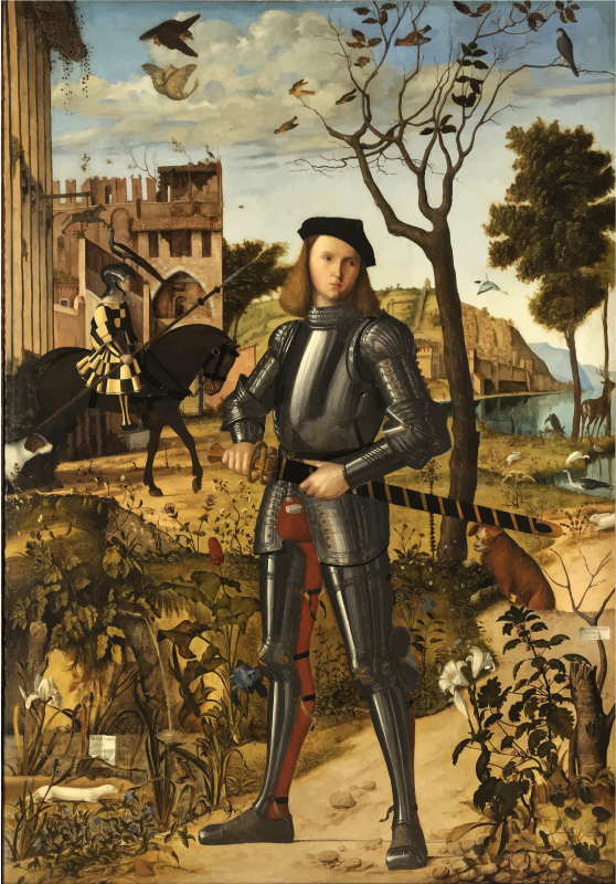 Young Knight in a Landscape Vittore Carpaccio