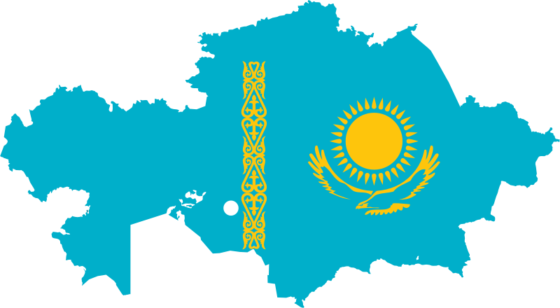 Kazakhstan Flag Map