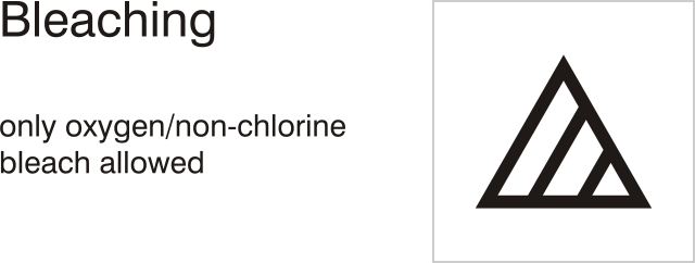 Care symbols, bleaching: only oxygen/non-chlorine allowed